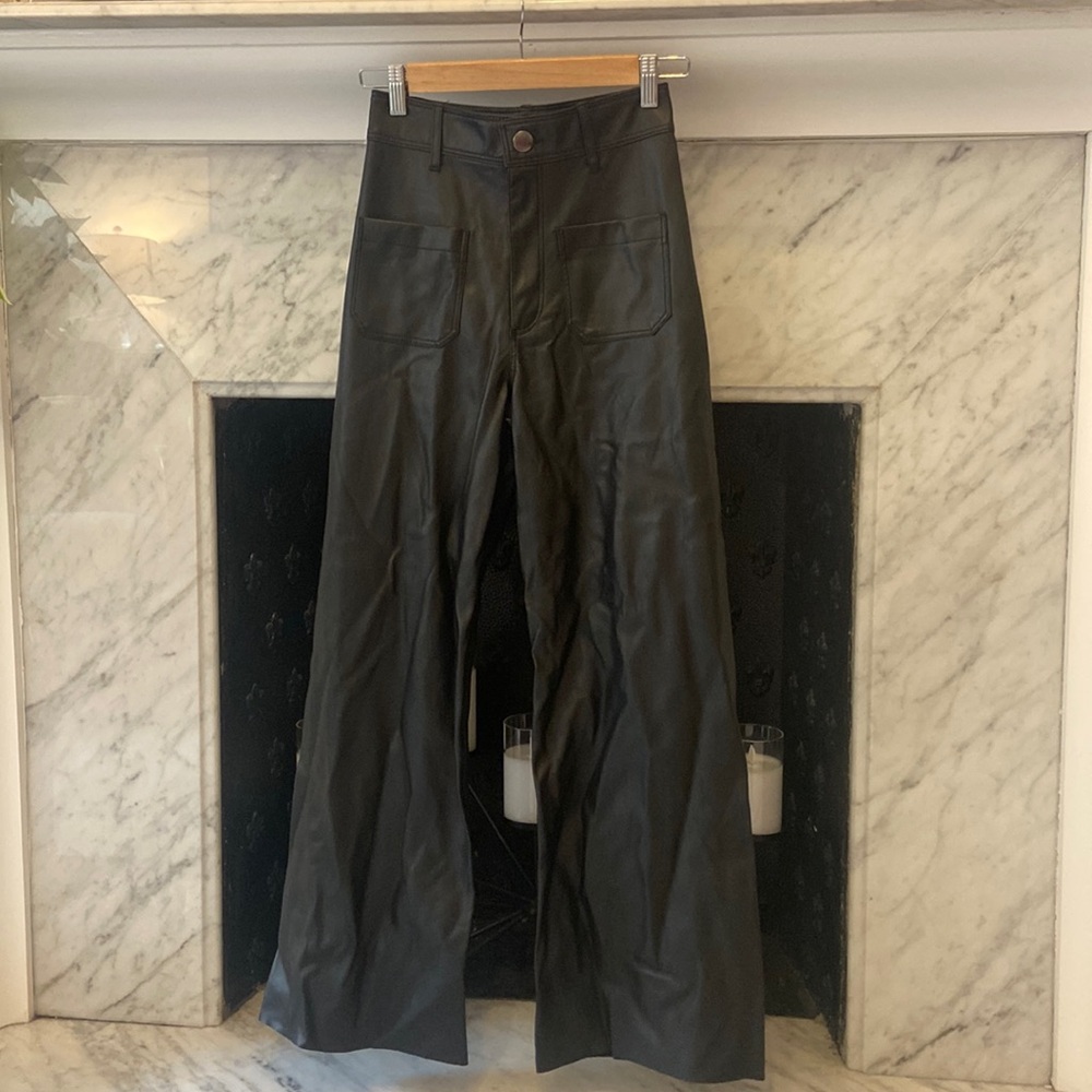 Zara leather wide leg pants. Size 2